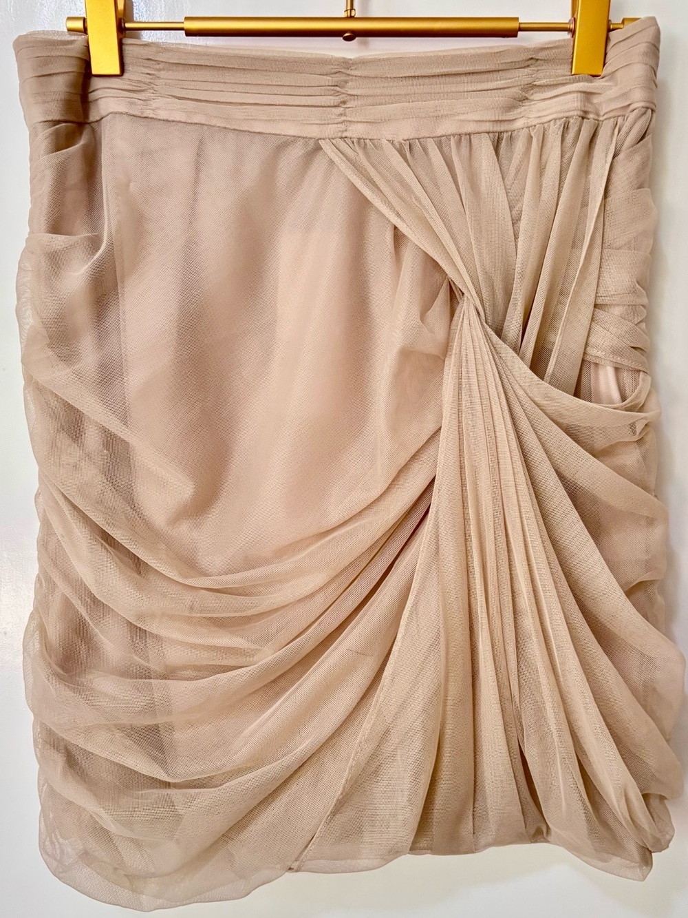 Tommy Hilfiger| NEW Nude Draped Sheer Mesh Tulle Mini Skirt Sz 4 NWT